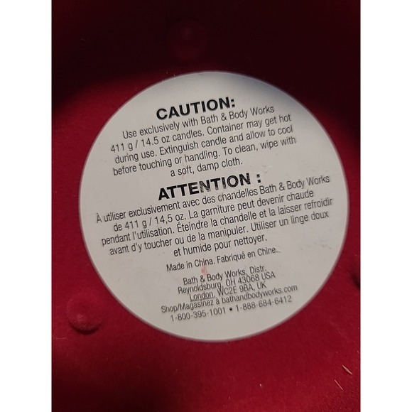 BATH & BODY WORKS Red/Maroon Velvet Fall Pumpkin 3 Wick Candle Holder - Picture 6 of 8